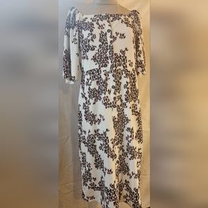 Ophelia Roe Button Front Dress Pink Black Leopard Print Womens Size Large